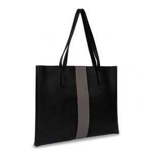 HP✨Vince Camuto Black &Gray Vegan Leather Tote Bag